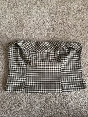 Princess Polly women’s green gingham summer going out strapless tube top sz US 8